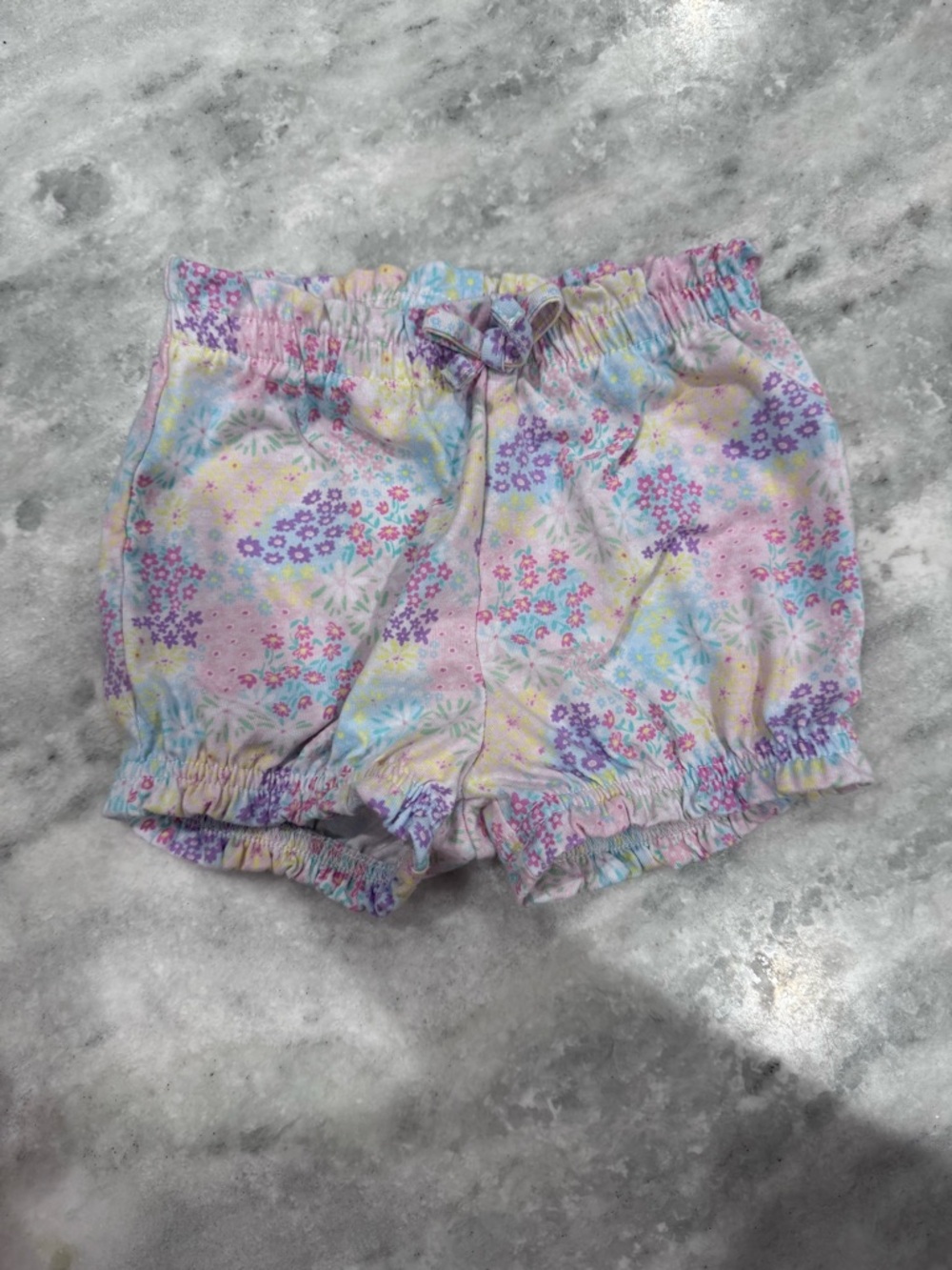 Garanimals Pastel Floral Ruffle Shorts - Pink, Purple, Yellow, Blue